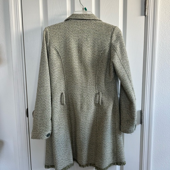 Green women’s knit 3/4 coat - Picture 3 of 6